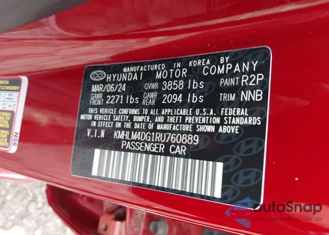 2024 Hyundai Elantra Sel from USA, damaged, VIN KMHLM4DG1RU760889